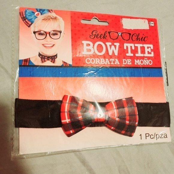 Geek Chick Nerd Halloween Costume Cosplay Headband Bowtie Glasses Pocket Protect - Picture 7 of 11